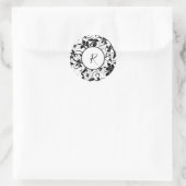 Sticker Rond Design en feuilles noires et blanches (Sac)