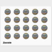 Sticker Rond Design en verre tendu avec libellule (Feuille)