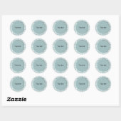 Sticker Rond Design en vichy bleu et blanc (Feuille)