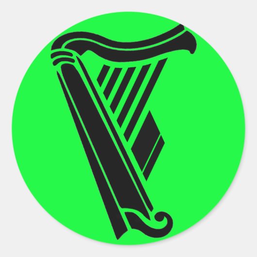 Sticker Rond Design FitzSticker "F Harp" (Devant)