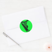 Sticker Rond Design FitzSticker "F Harp" (Enveloppe)