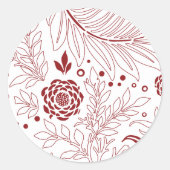 Sticker Rond Design floral 28 (Devant)