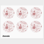 Sticker Rond Design floral 28 (Feuille)