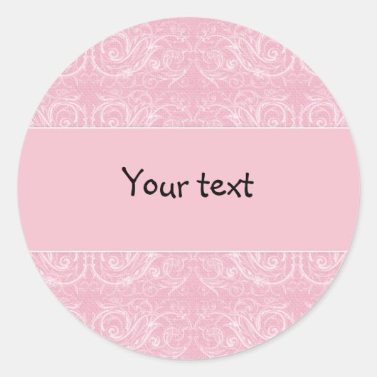 Sticker Rond Design floral rose (Devant)