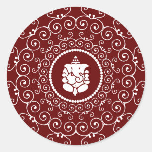 Sticker Rond Design Ganesha