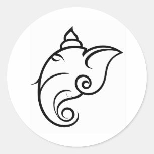 Sticker Rond Design Ganesha décoratif