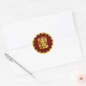 Sticker Rond Design Golden Ganesha (Enveloppe)