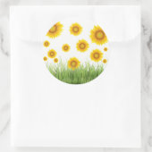 Sticker Rond Design graphique de tournesol brillant et élégant (Sac)