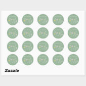 Sticker Rond Design graphique des fleurs (Feuille)