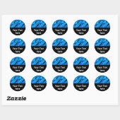 Sticker Rond Design graphique transparent - bleu noir I (Feuille)
