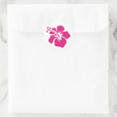 Sticker Rond Design Hibiscus rose (Sac)