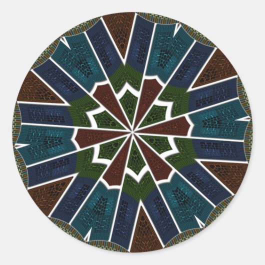 Sticker Rond Design inspiré de Sari avec détails complexes (Devant)