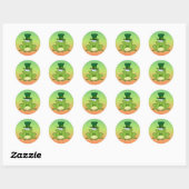 Sticker Rond Design irlandais de grenouille (Feuille)