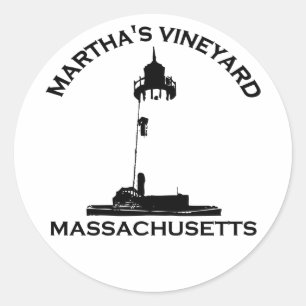 Sticker Rond Design "Lighthouse" du vignoble de Martha.