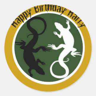 Sticker Rond Design Lizard