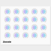 Sticker Rond design mandala bleu vert à violet ombre (Feuille)