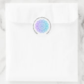 Sticker Rond design mandala bleu vert à violet ombre (Sac)