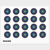 Sticker Rond Design Mandala noir (Feuille)