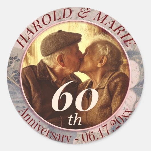 Sticker Rond Design Mariage élégant en diamant (Devant)