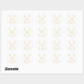 Sticker Rond Design Mariage Gold Bells (Feuille)