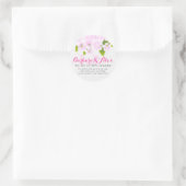 Sticker Rond Design Mariage Rose Et Blanc Clair (Sac)