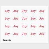 Sticker Rond Design minimal de typographie de joie (Feuille)