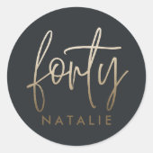 Sticker Rond Design moderne 40e anniversaire simple élégant scr (Devant)