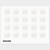 Sticker Rond Design moderne 40e anniversaire simple élégant scr (Feuille)