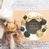 Sticker Rond Design moderne Black & Gold 60e anniversaire