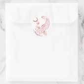 Sticker Rond Design moderne de Red Koi (Sac)