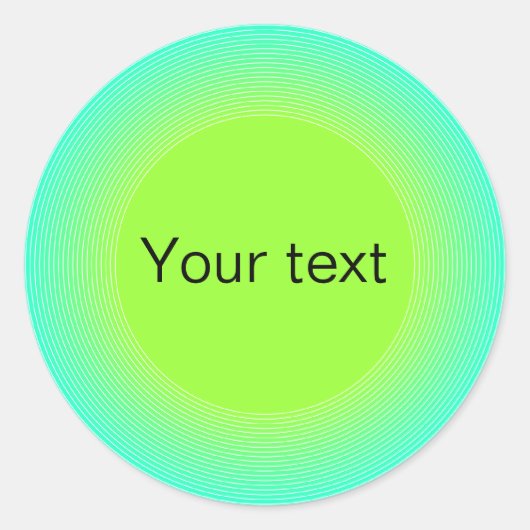 Sticker Rond Design moderne turquoise et vert (Devant)