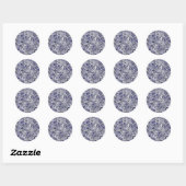 Sticker Rond Design motif bleu pâle (Feuille)