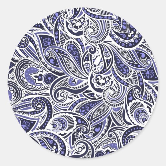 Sticker Rond Design motif bleu pâle (Devant)