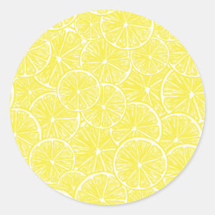 Sticker Rond Design motif de tranches de citron
