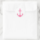 Sticker Rond Design Nautique rose Fille (Sac)