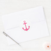 Sticker Rond Design Nautique rose Fille (Enveloppe)