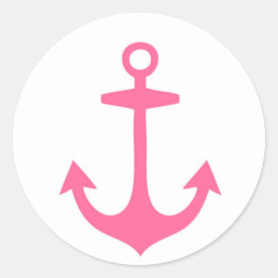 Sticker Rond Design Nautique rose Fille