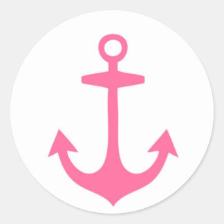 Sticker Rond Design Nautique rose Fille