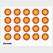 Sticker Rond Design Om Décoratif (Feuille)