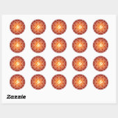 Sticker Rond Design Om Décoratif (Feuille)