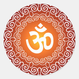 Sticker Rond Design Om Décoratif