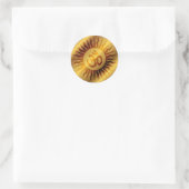 Sticker Rond Design Om doré (Sac)