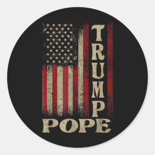 Sticker Rond Design Pape Trump Tee