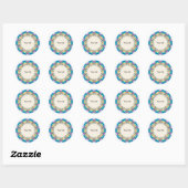 Sticker Rond Design papillon coloré (Feuille)