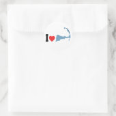 Sticker Rond Design Provincetown "I Love". (Sac)