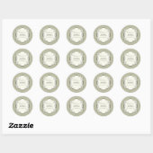 Sticker Rond Design rétro élégant (Feuille)