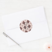 Sticker Rond design rose et violet (Enveloppe)