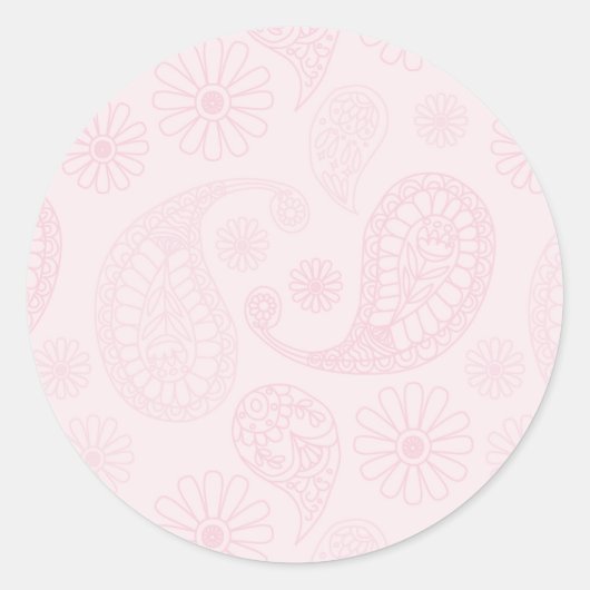 Sticker Rond Design rose pastel (Devant)