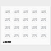 Sticker Rond Design simple, moderne, urbain, cool Love Memphis (Feuille)