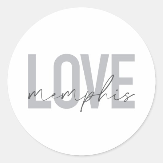 Sticker Rond Design simple, moderne, urbain, cool Love Memphis (Devant)